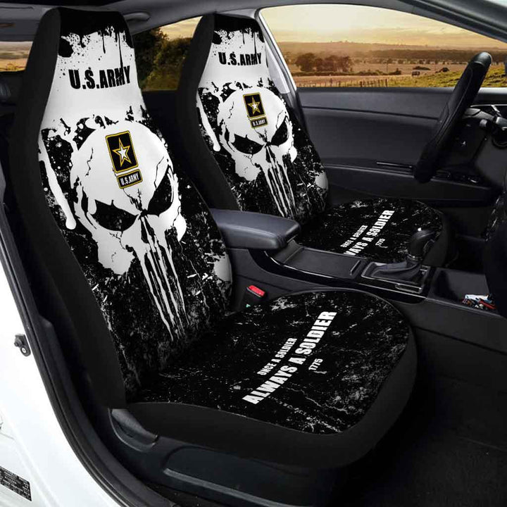 United States Army Car Seat Covers Custom Grunge Skull - Customforcars - 3