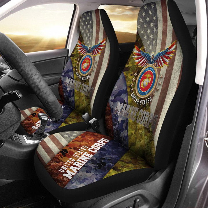 United States Marine Corps Car Seat Covers Custom US Armed Forces - Customforcars - 2