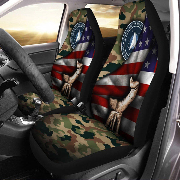United States Space Force Behind Flag Car Seat Covers Set Of 2ezcustomcar.com-1