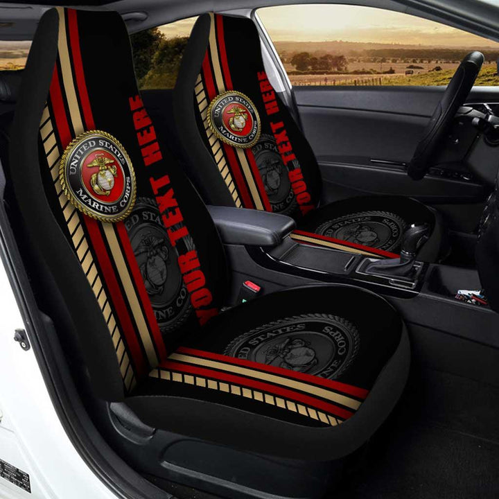 US Marine Corps Personalized Custom Car Seat Covers - Customforcars - 3
