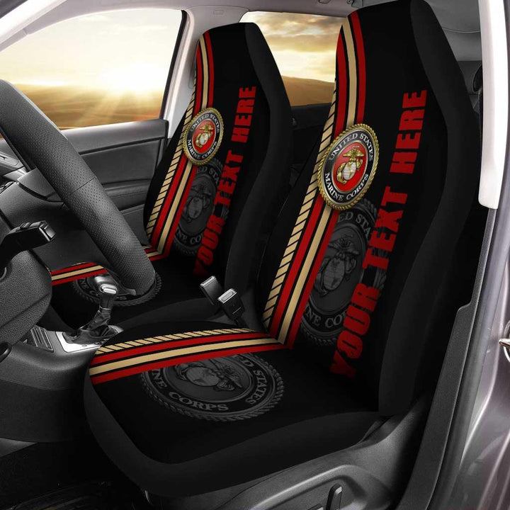 US Marine Corps Personalized Custom Car Seat Covers - Customforcars - 2