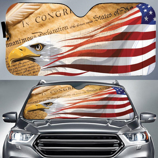 USA Eagle Flag Custom Car Sunshade - Customforcars - 2