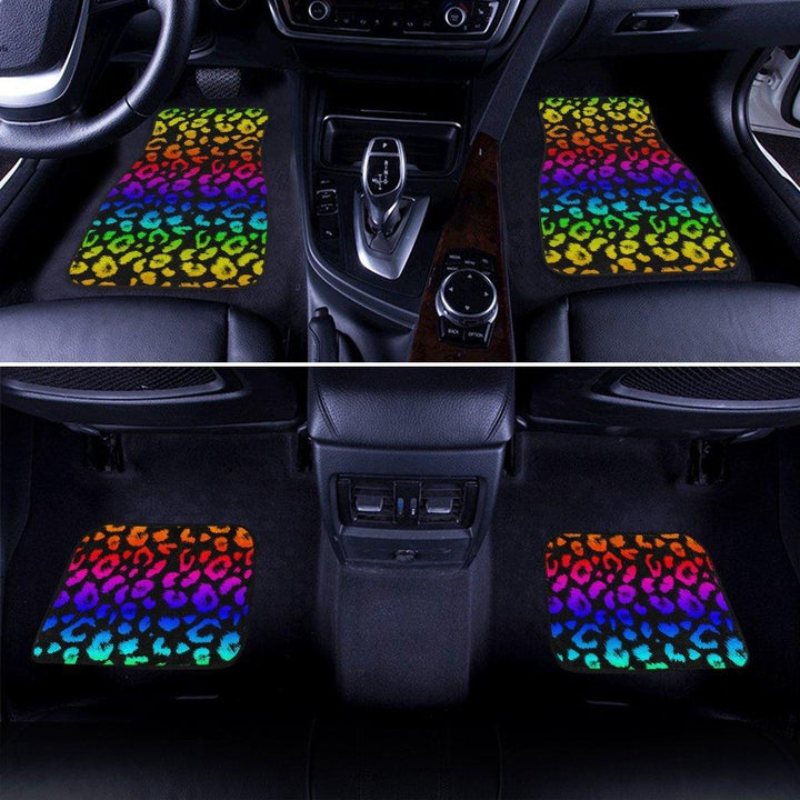 Wild Cheetah Rainbow Skin Pattern Car Floor Mats - Customforcars - 3