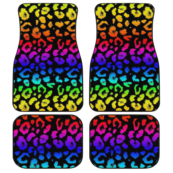 Wild Cheetah Rainbow Skin Pattern Car Floor Mats-ezcustomcar-1