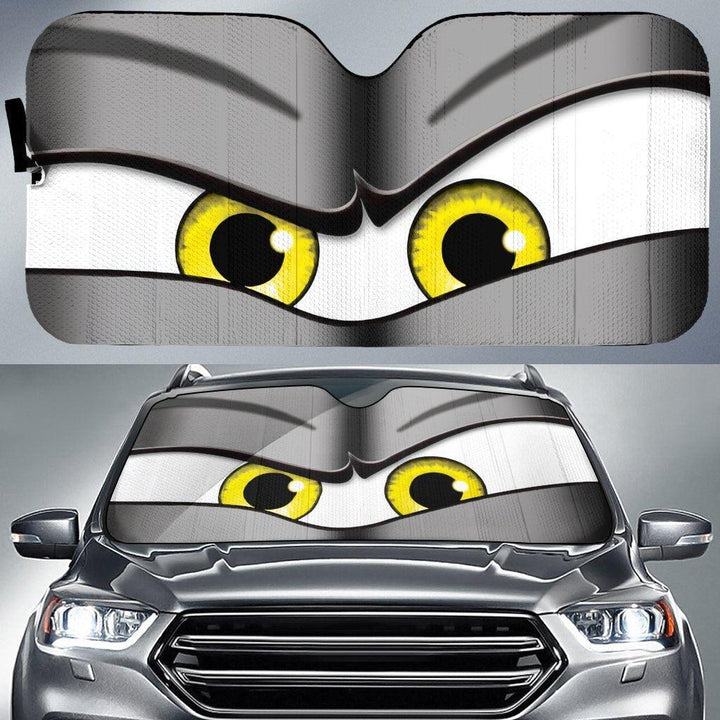 Yellow Angry Eyes Car Sunshade - Customforcars - 2