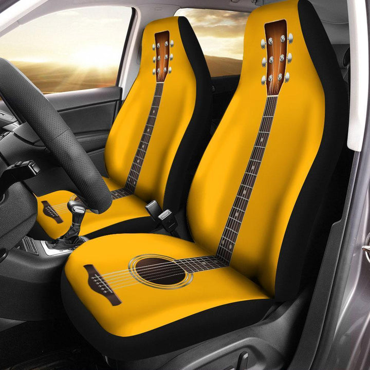 Yellow Guitar Car Seat Coversezcustomcar.com-1
