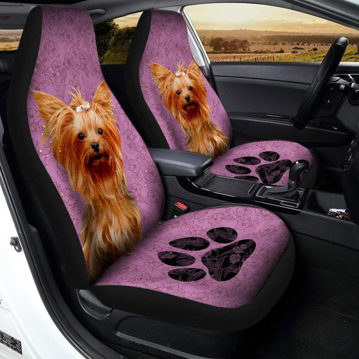 Yorkshire Terrier Dog Custom Car Seat Covers Set Of 2ezcustomcar.com-1