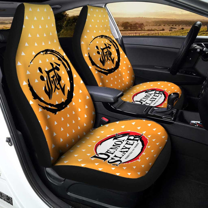 Zenitsu Agatsuma Pattern Demon Slayer Car Seat Covers Custom Kinometsu no Yaiba - Customforcars - 3