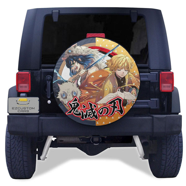 Zenitsu x Inosuke Spare Tire Cover Custom Demon Slayer Anime Car Accessories - EzCustomcar - 1