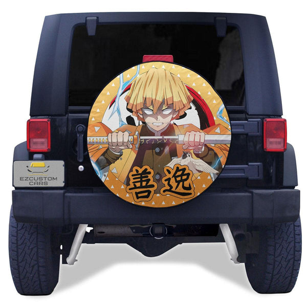 Zenitsu Agatsuma Spare Tire Cover Custom Demon Slayer Anime Car Accessories - EzCustomcar - 1