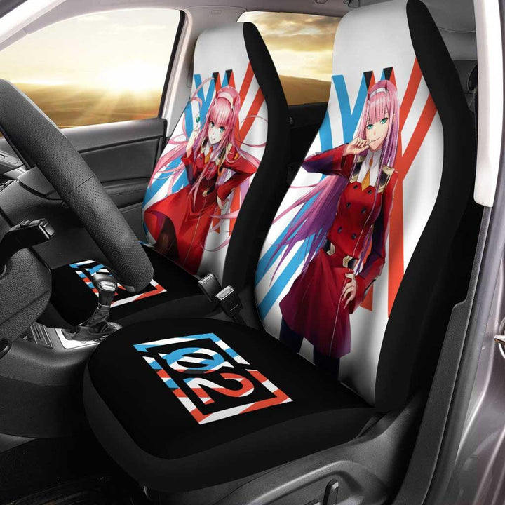 Zero Two Car Seat Covers Custom Darling In The Franxx Anime Car Giftsezcustomcar.com-1