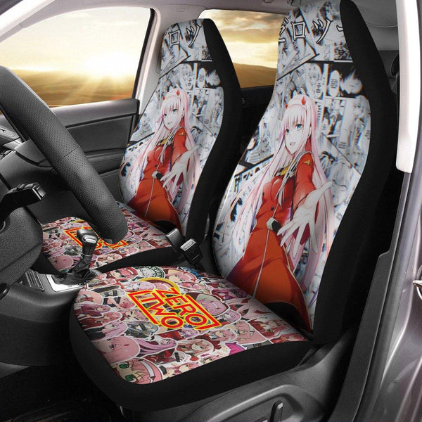 Zero Two Oni Darling In The Franxx Anime Car Seat Covers Fan Giftezcustomcar.com-1