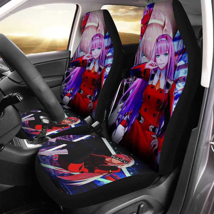 Zero Two Waifu Darling In The Franxx Anime Car Seat Covers Fan Giftezcustomcar.com-1