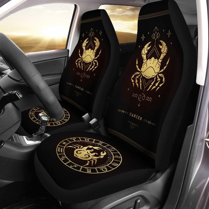 Zodiac Golden Cancer Horoscope Car Seat Covers - Customforcars - 2