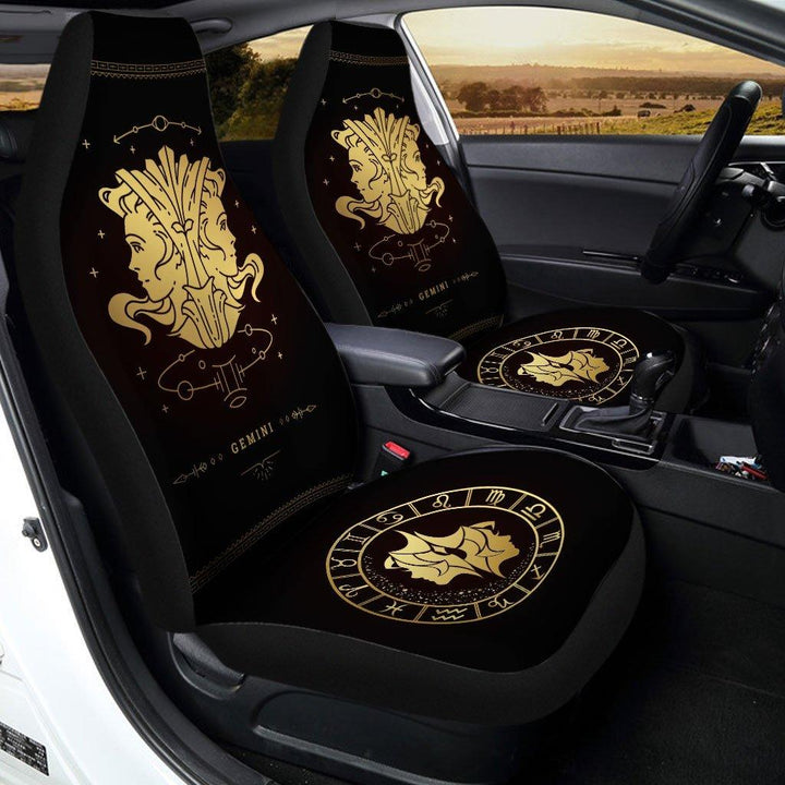 Zodiac Golden Gemini Horoscope Car Seat Covers - Customforcars - 3