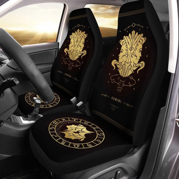 Zodiac Golden Gemini Horoscope Car Seat Covers - Customforcars - 2