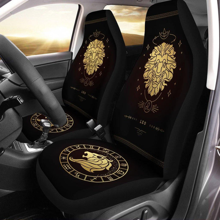 Zodiac Golden Leo Horoscope Car Seat Covers - Customforcars - 2
