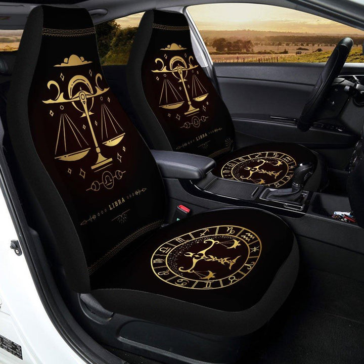 Zodiac Golden Libra Horoscope Car Seat Covers - Customforcars - 3