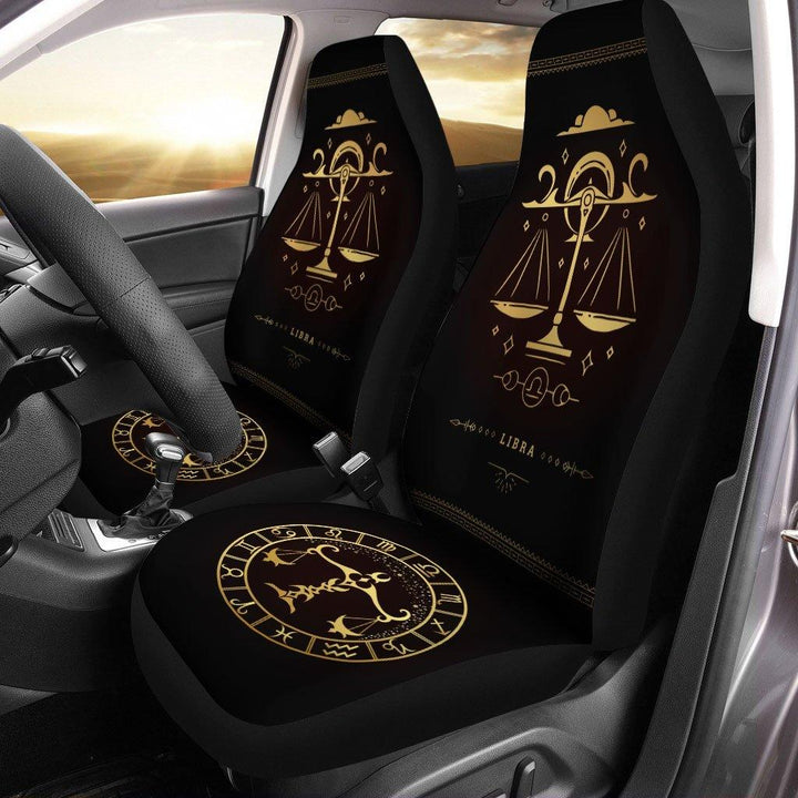 Zodiac Golden Libra Horoscope Car Seat Covers - Customforcars - 2