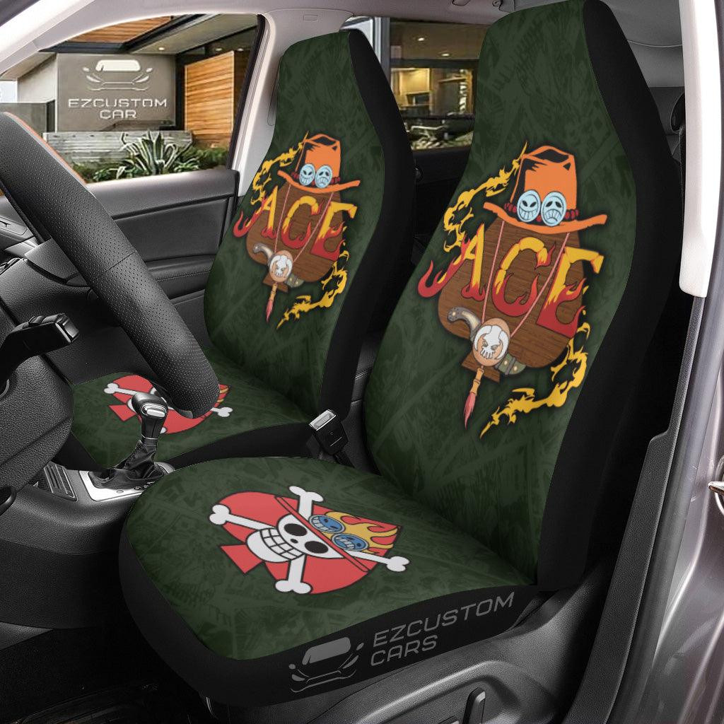 Ace Car Seat Covers Custom Anime  One Piece Car Accessories