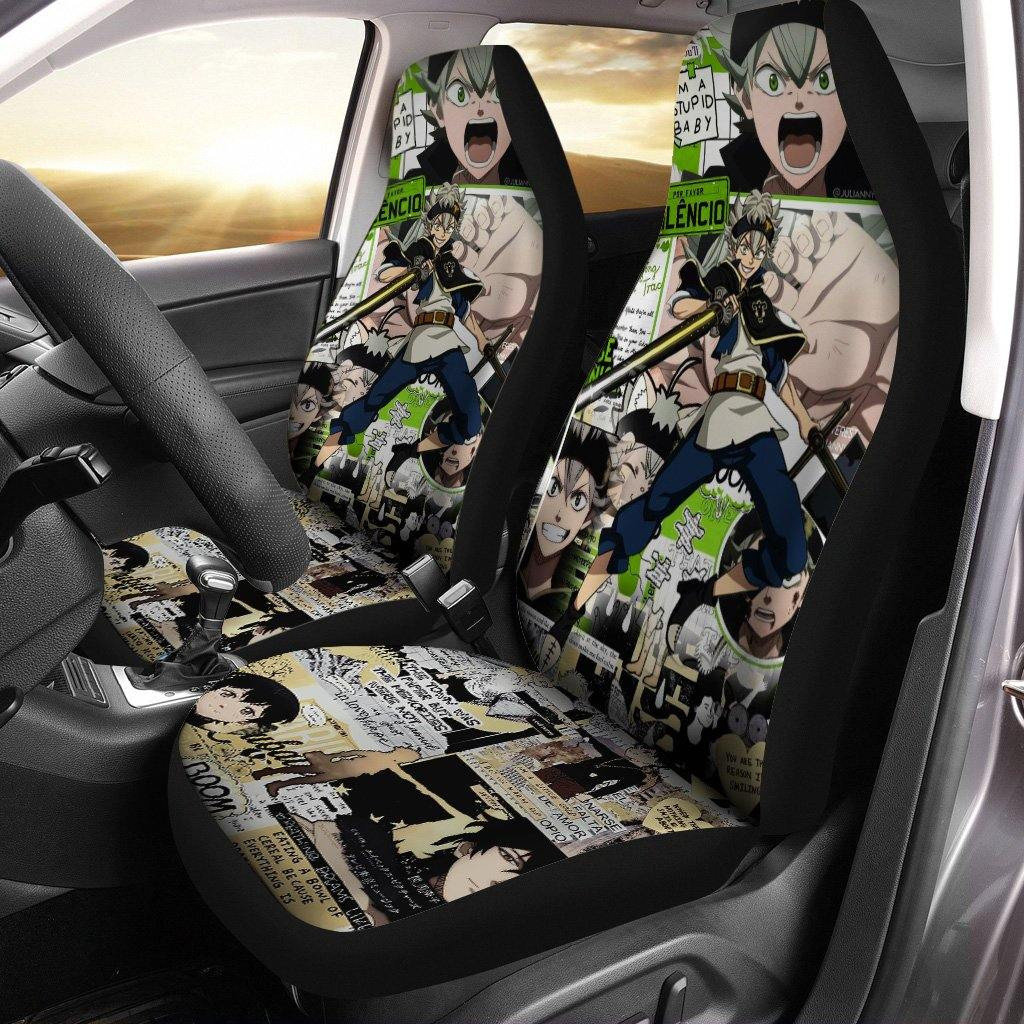 Asta Black Clover Car Seat Covers