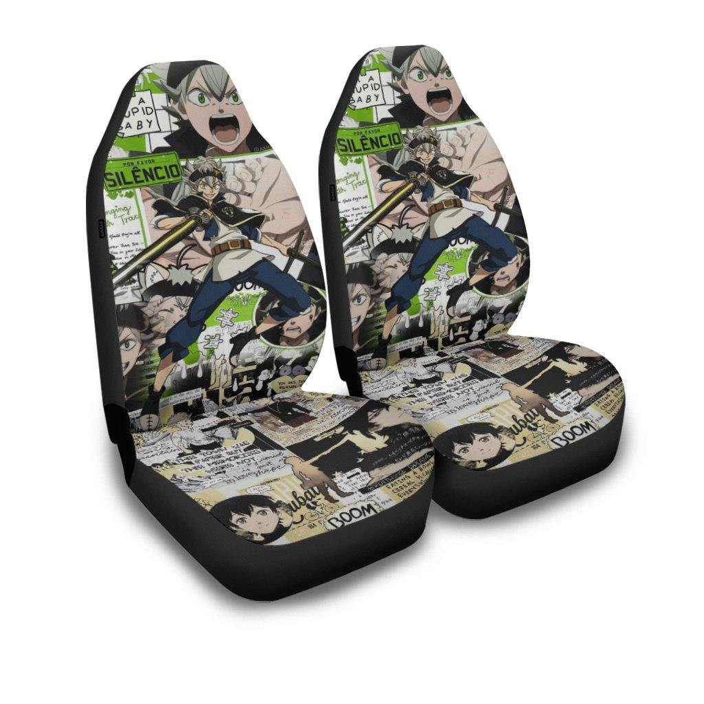 Asta Black Clover Car Seat Covers