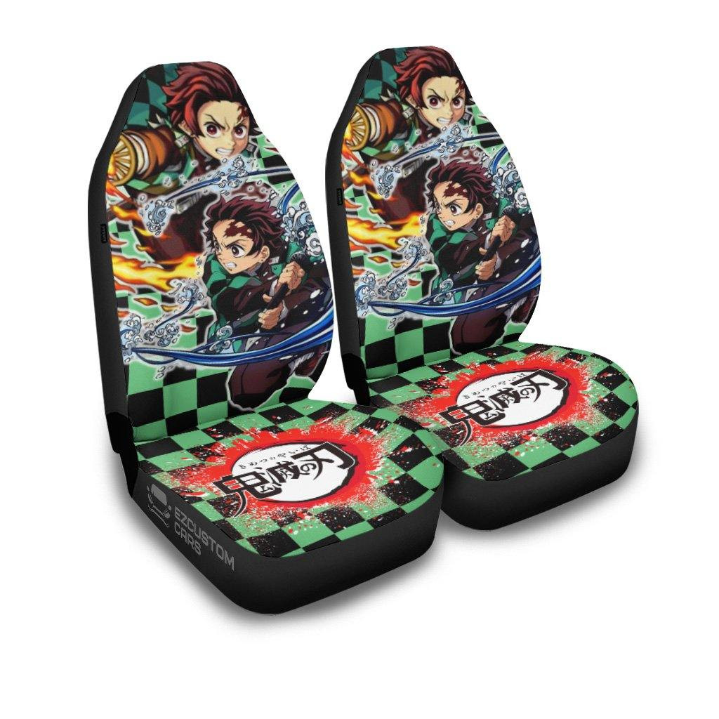 Demon Slayers Car Seat Covers Anime Car Accessories Tanjiro Kamado