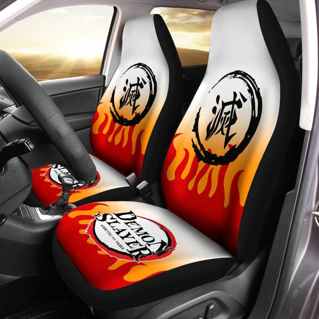 Demon Slayers Car Seat Covers  Kyojuro Rengoku Pattern Kinometsu no Yaiba