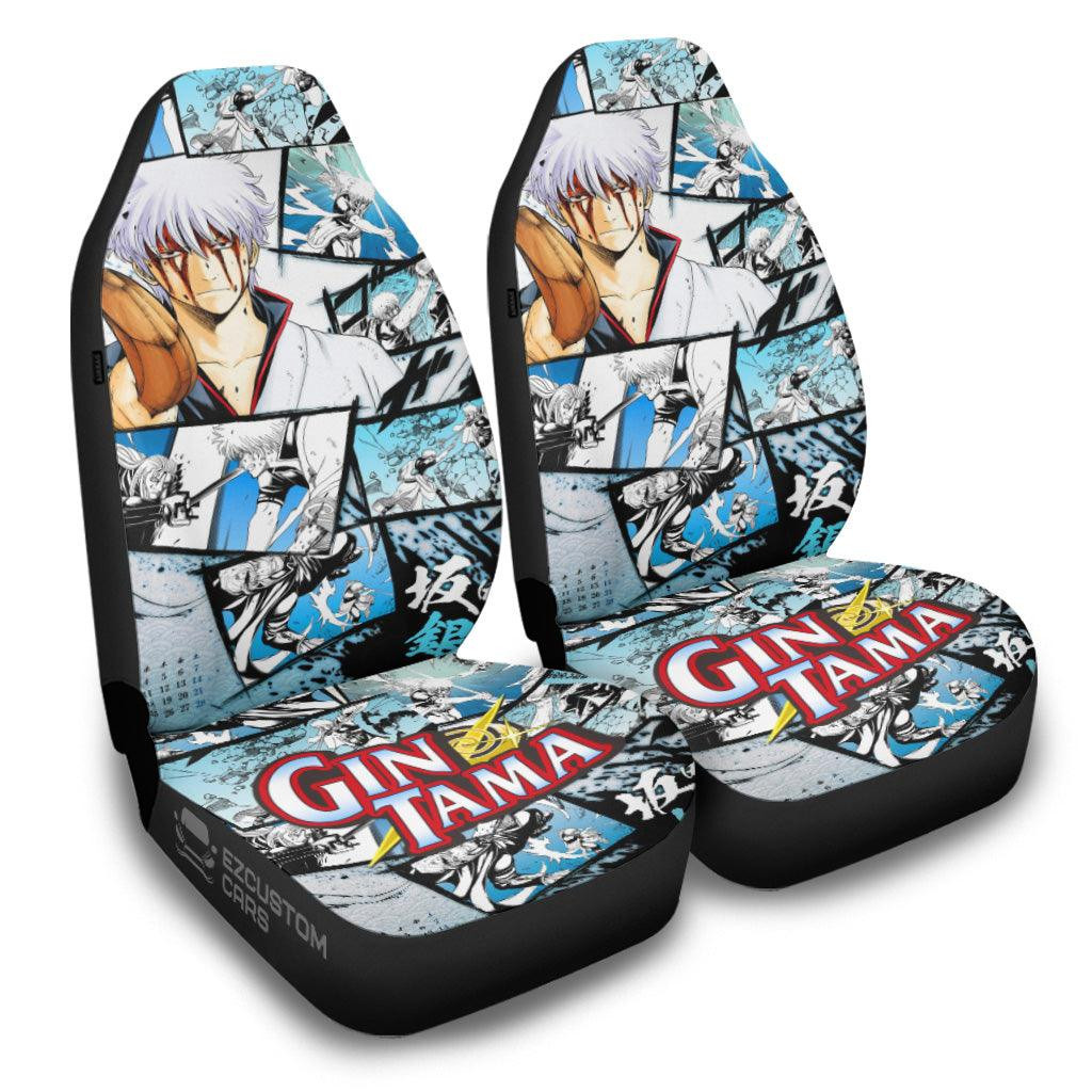 Gintoki Sakata Gintama Car Seat Covers Mixed Manga Style