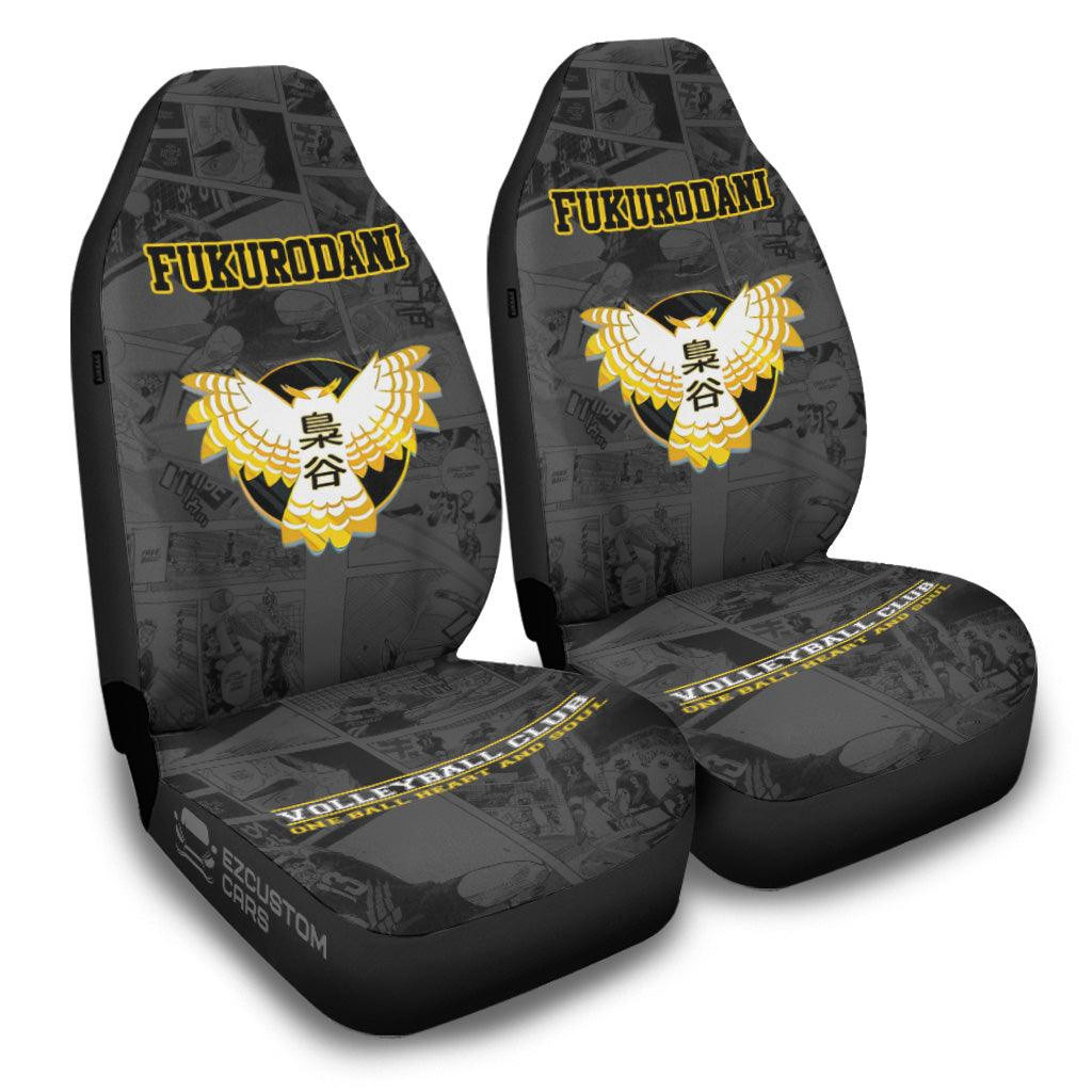 Haikyuu Anime Car Seat Covers Fukurodani Symbol