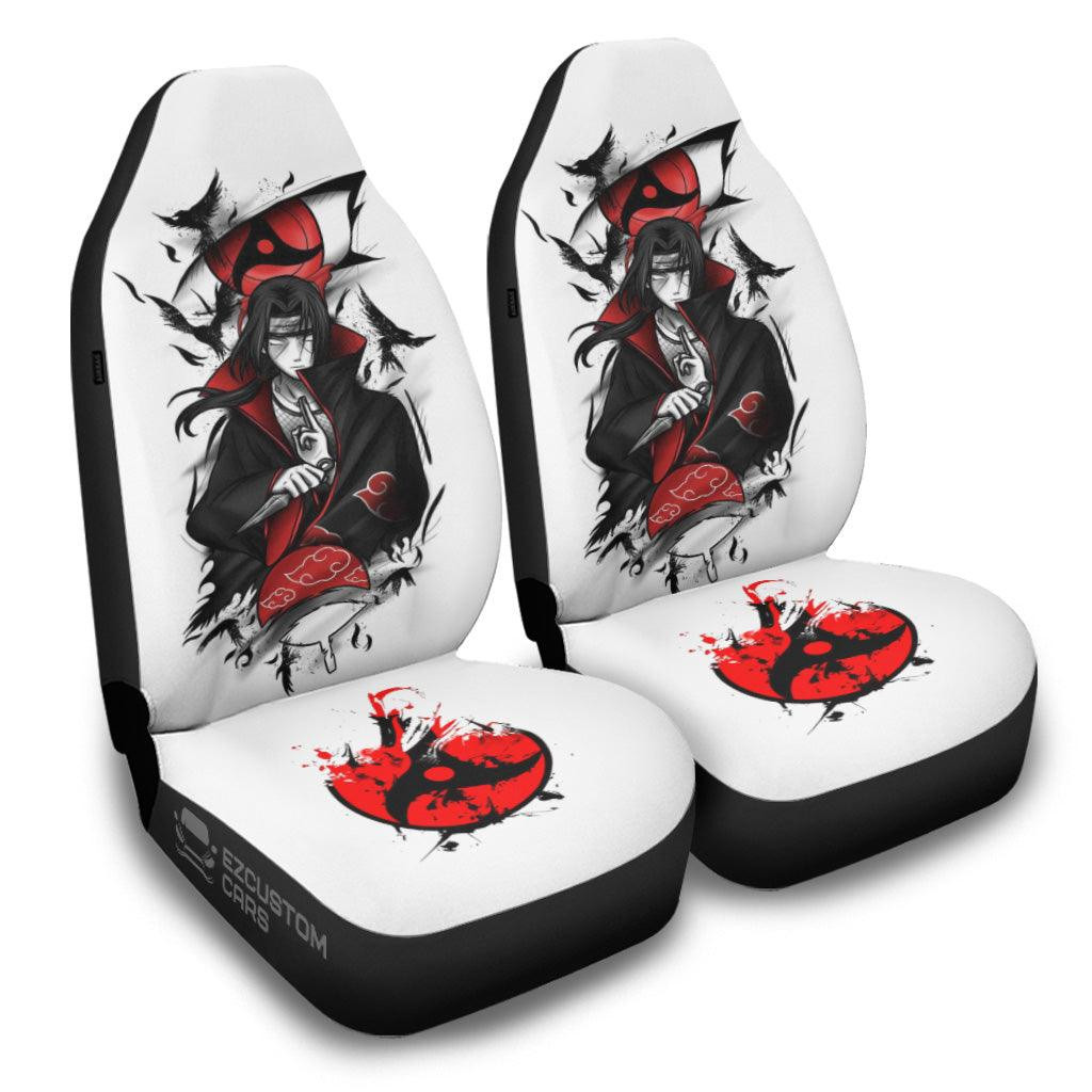 Itachi Akatsuki Car Seat Covers Custom Naruto Anime White Anime Car Decor