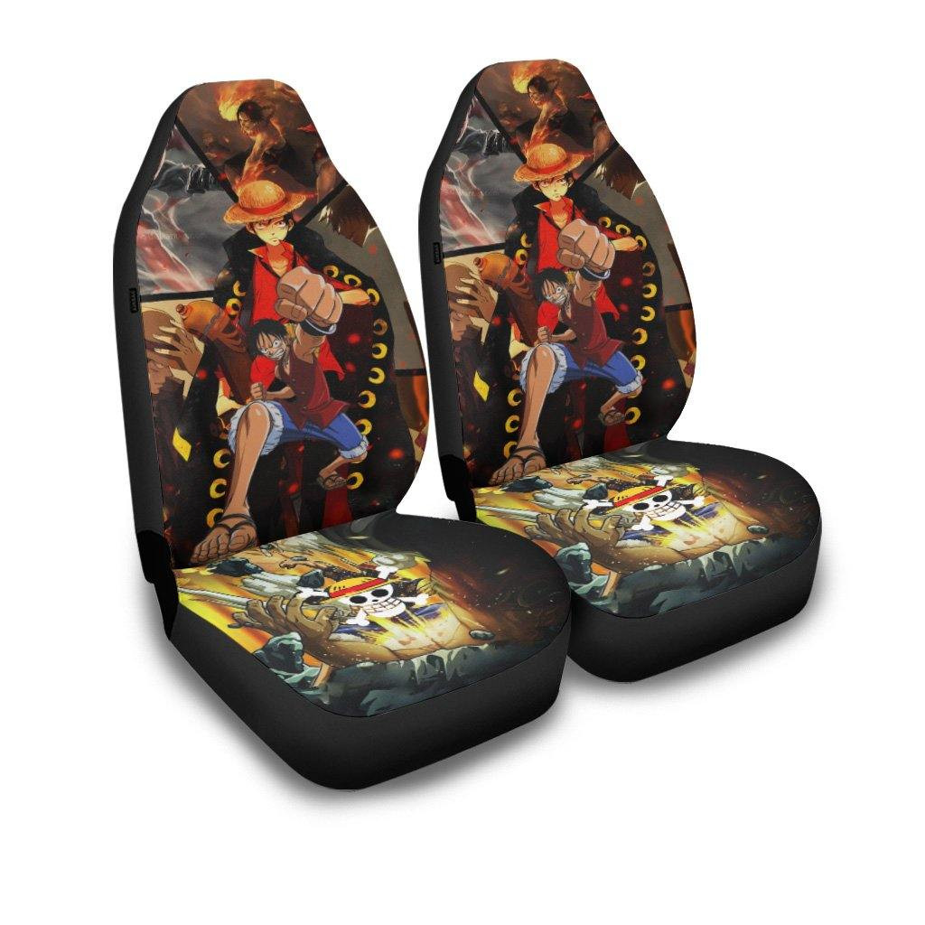 Luffy Car Seat Covers One Piece Anime Car Decor