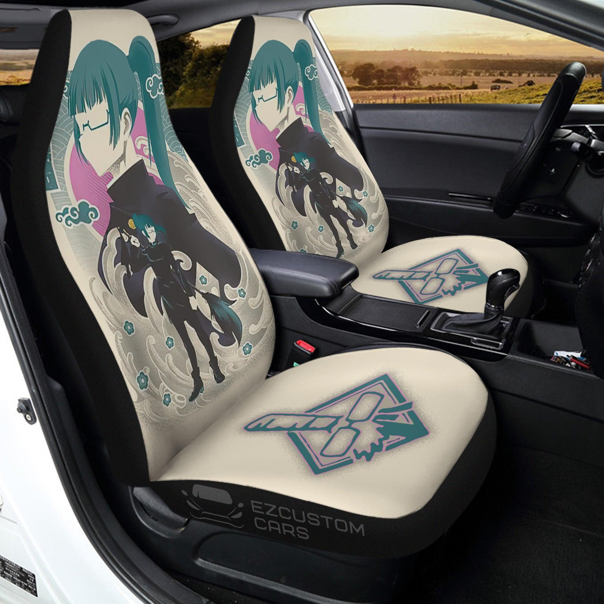 Maki Zenin Car Seat Covers Custom Jujutsu Kaisen Car Accessories