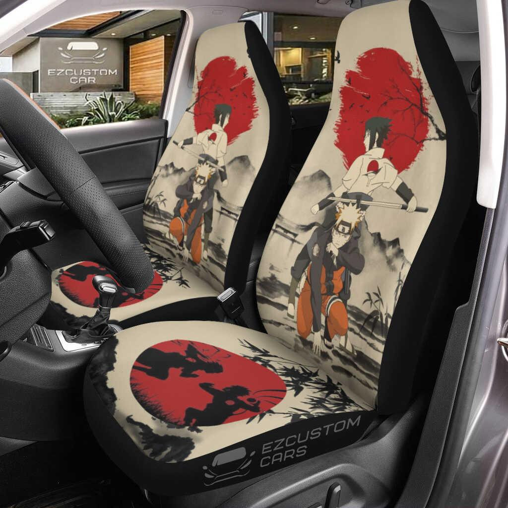 Naruto Anime Car Seat Covers Naruto x Sasuke Mix Antique Artwork
