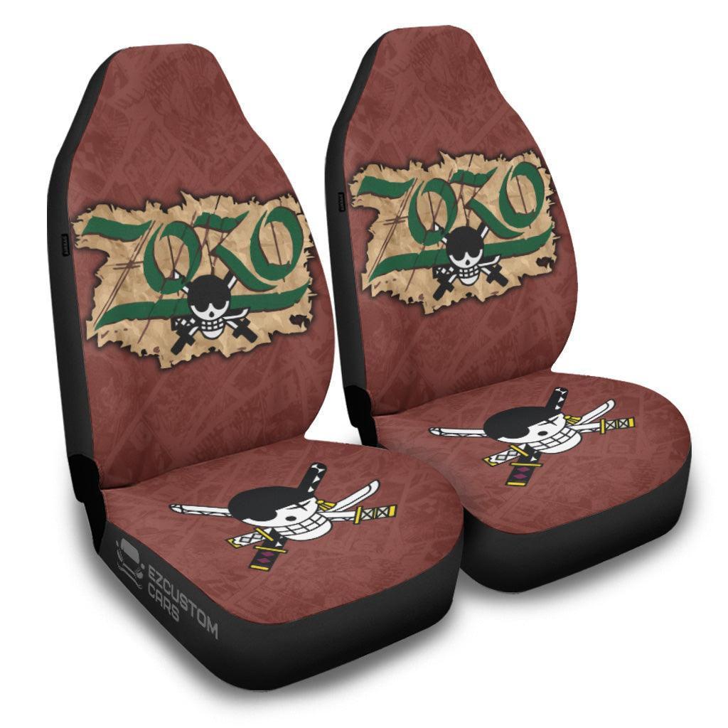 Roronoa Zoro Car Seat Covers Custom One Piece Zoro Flag Car Accessories