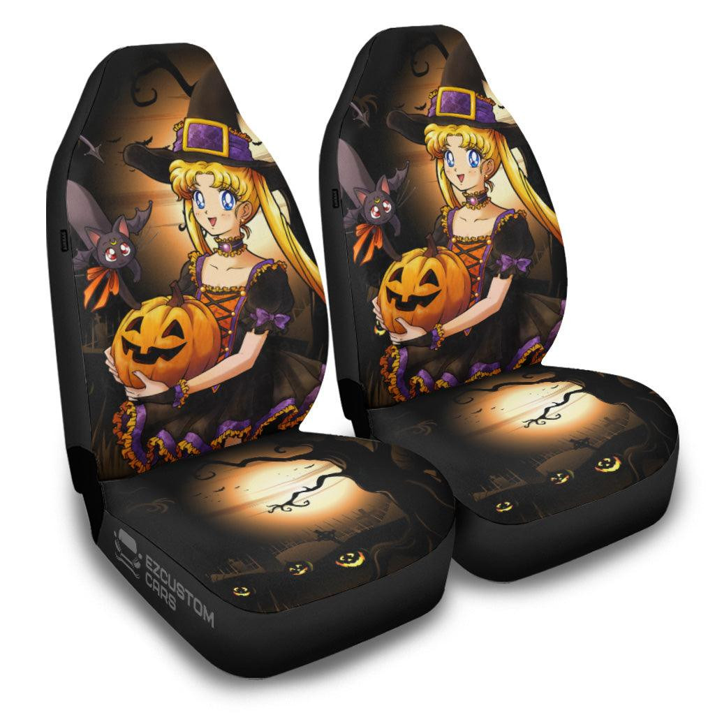 Sailor Moon Car Seat Covers Halloween Anime Car Decor Sailor Moon and Mouse