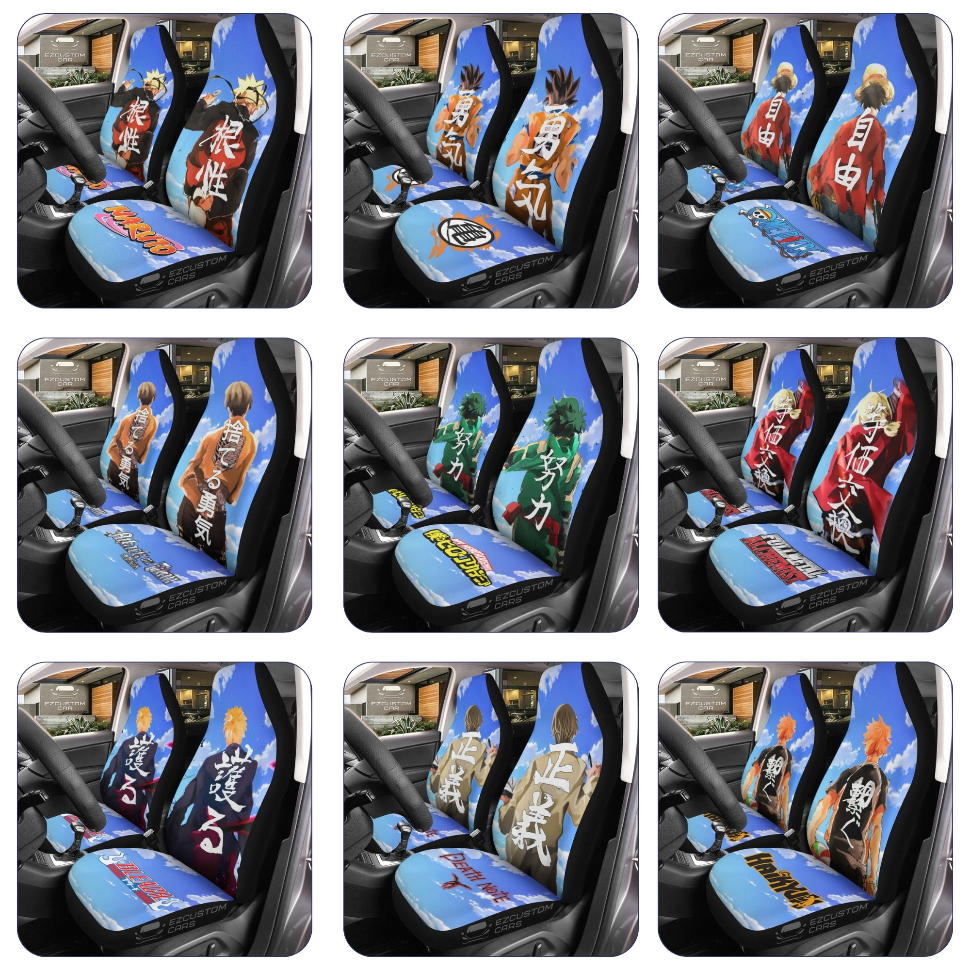 Top Favorite Anime Main Characters Car Seat Covers