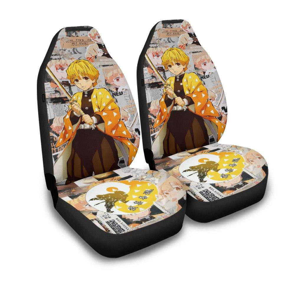 Zenitsu Car Seat Covers Demon Slayer