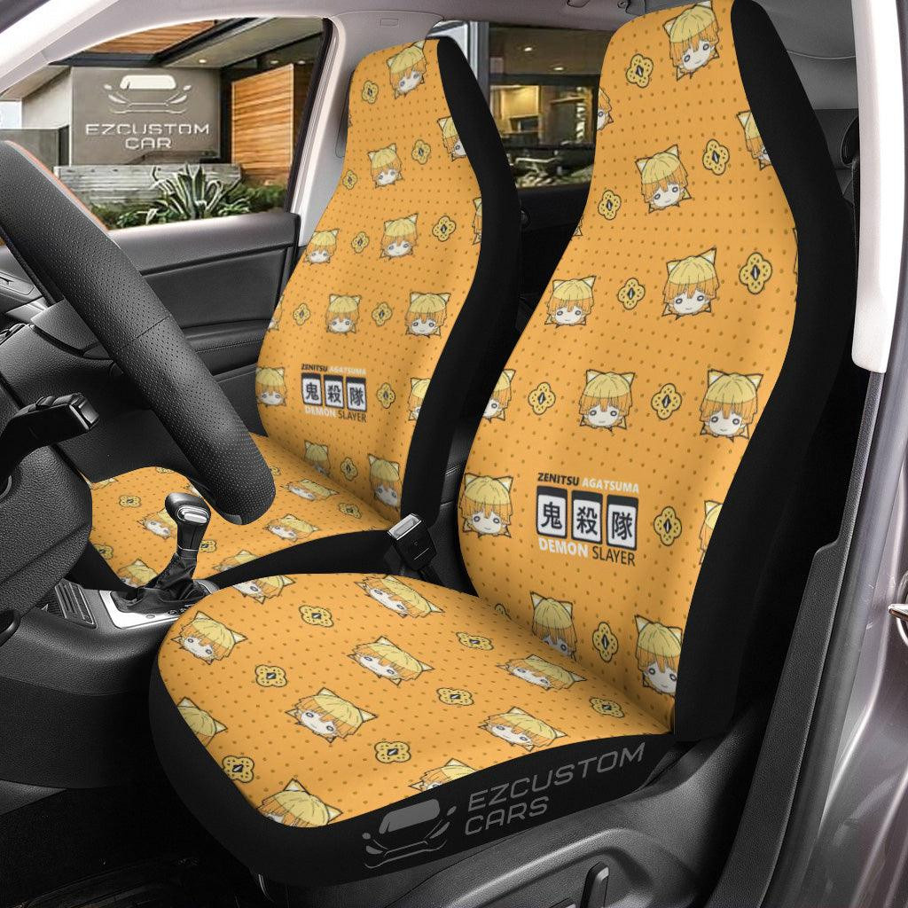 Zenitsu Demon Slayer Car Seat Covers Anime Car Decor