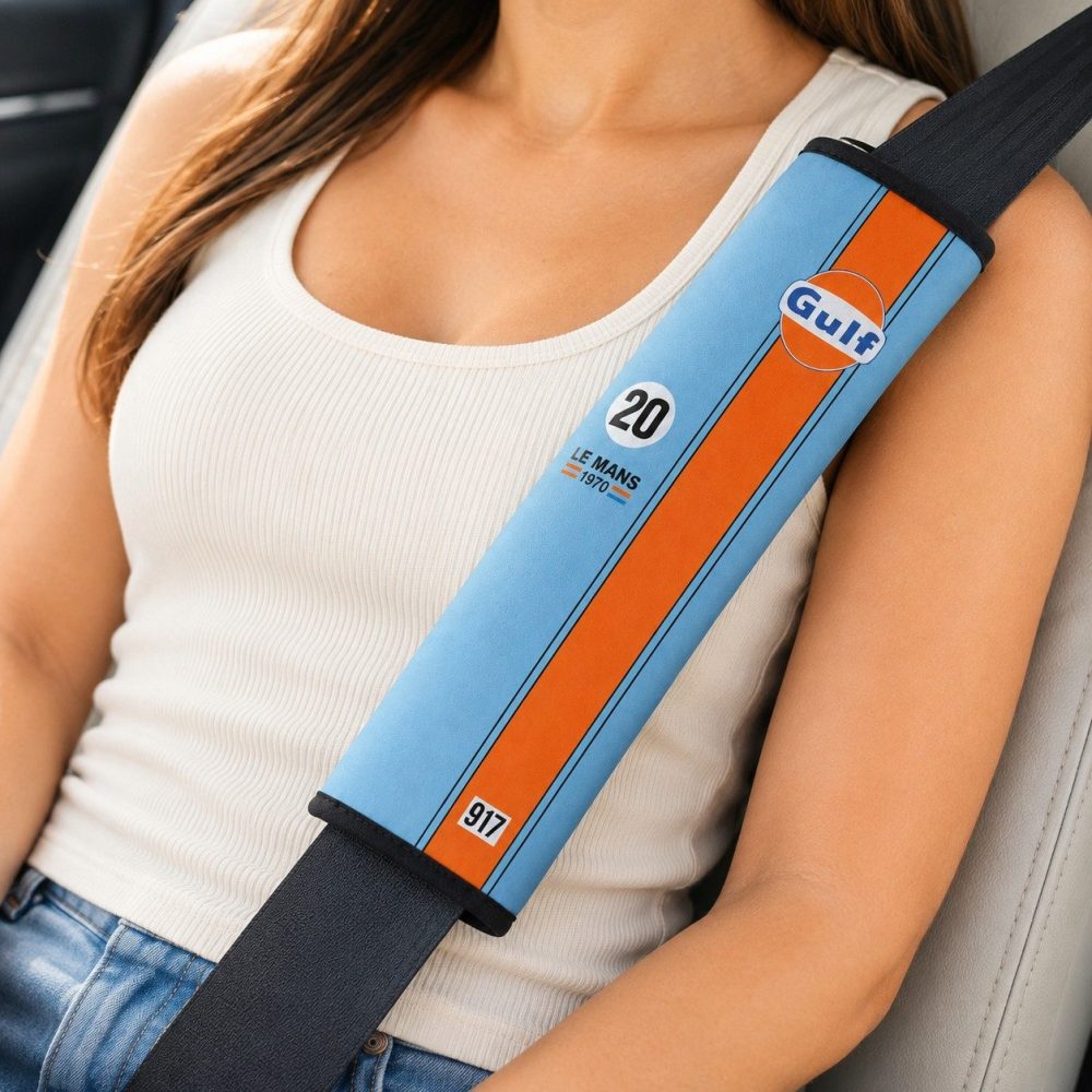 Gulf Steve McQueen Le Mans Porsh 917 Racing Seat Belt Covers