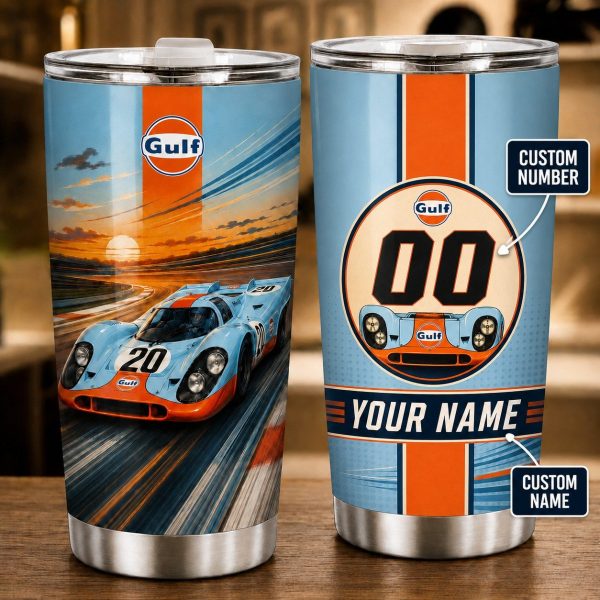 Steve McQueen #20 917 Gulf Le Mans Custom Car Tumbler Steve McQueen #20 917 Gulf Le Mans Custom Car Tumbler